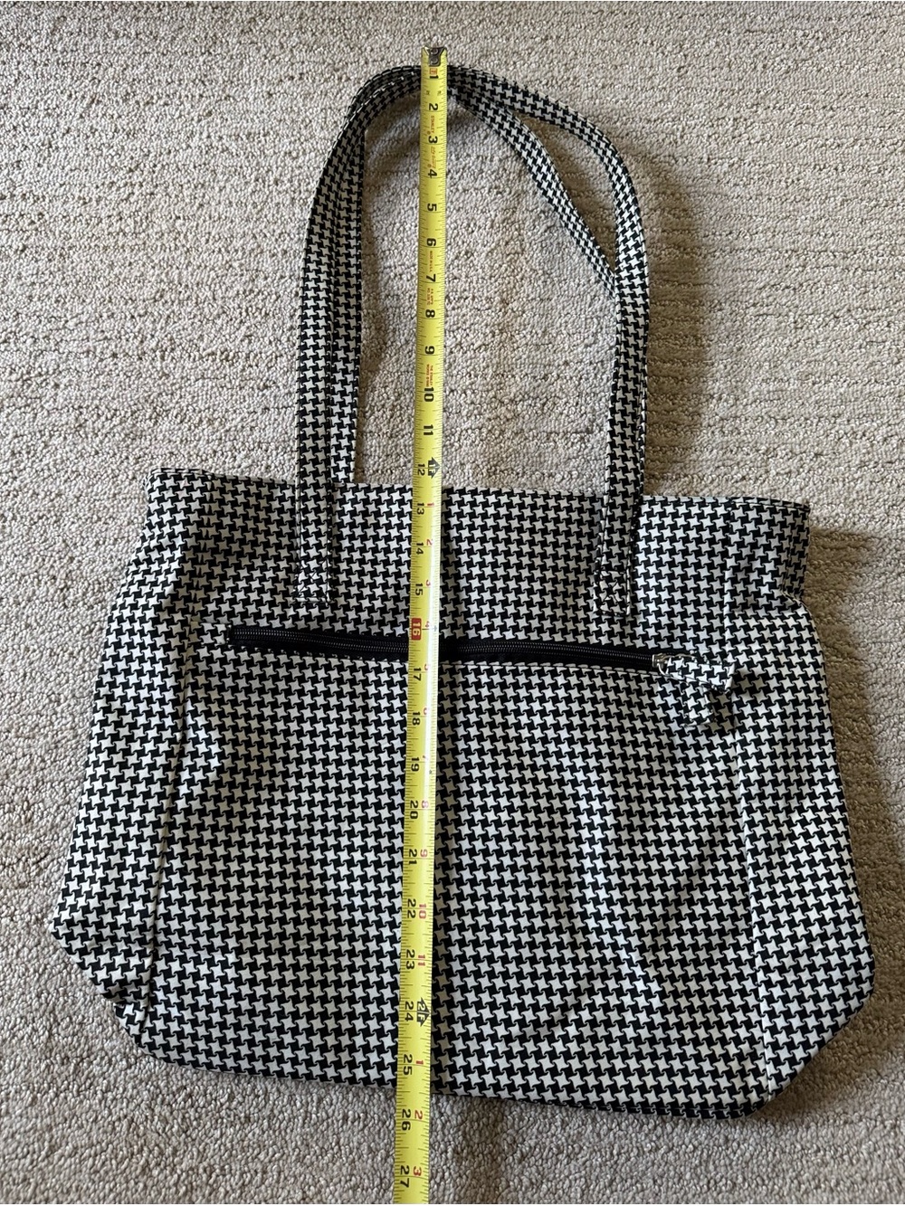 Festival Black & White Houndstooth Tote Bag Large